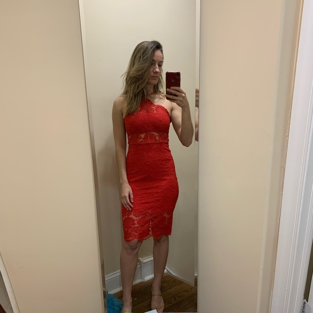NWT red lace corset dress size 0